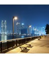 Lampadaire LED solaire 12W - 1200lm, IP65, 6000K, noir, avec panneau solaire et batterie