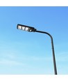 Lampadaire LED solaire 12W - 1200lm, IP65, 6000K, noir, avec panneau solaire et batterie