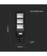 Lampadaire LED solaire 12W - 1200lm, IP65, 6000K, noir, avec panneau solaire et batterie