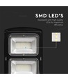 Lampadaire LED solaire 12W - 1200lm, IP65, 6000K, noir, avec panneau solaire et batterie