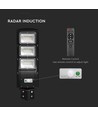 Lampadaire LED solaire 12W - 1200lm, IP65, 6000K, noir, avec panneau solaire et batterie