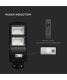 Lampadaire LED solaire 8W Solara - 1000lm, IP65, blanc froid, détecteur de mouvement, avec télécommande et batterie