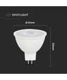 Ampoule LED GU5.3 6,5W, 12V - MR16, Samsung LED chip, 38 degrés, 3000K, remplace 40W