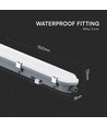 Réglette LED 150cm 48W étanche complète avec éclairage de secours - 120lm/W, IP65, 6500K, câblage traversant