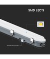 Réglette LED 150cm 48W étanche complète avec éclairage de secours - 120lm/W, IP65, 6500K, câblage traversant