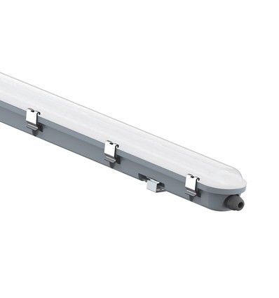 Réglette LED 150cm 48W étanche complète avec détecteur - IP65, 120lm/W, diffuseur givré, incl. clips de montage
