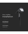 Spot de jardin solaire LED 1,3W avec piquet - CCT réglable, IP65, lampe solaire