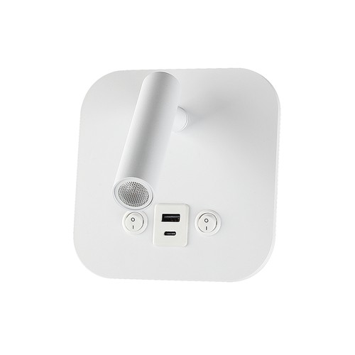 Applique de lit LED 8W avec charge USB/PD - CREE chip, 3000K, blanc, source lumineuse incl.