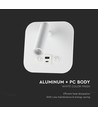 Applique de lit LED 8W avec charge USB/PD - CREE chip, 3000K, blanc, source lumineuse incl.