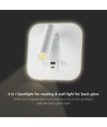 Applique de lit LED 8W avec charge USB/PD - CREE chip, 3000K, blanc, source lumineuse incl.