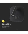 Applique de lit LED 8W avec chargement USB - Noir, 3000K, puce CREE, USB-A et USB-C