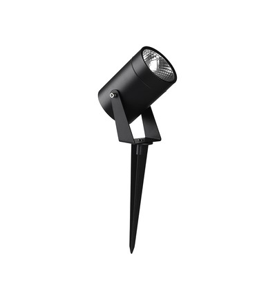 Spot de jardin LED 10W avec piquet - IP65, aluminium noir, angle 40°, 880lm