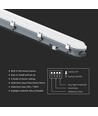 Réglette LED 150cm 48W étanche avec capteur - 120lm/W, IP65, capteur micro-ondes intégré, diffuseur opaque
