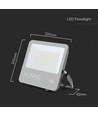 Projecteur LED 100W - 135lm/W, puce CREE LED, IP65, noir, 6 ans de garantie