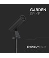 Spot de jardin LED 24V avec piquet - 2W, IP65, noir, rond, extérieur, aluminium