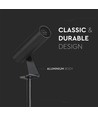 Spot de jardin LED 24V avec piquet - 2W, IP65, noir, rond, extérieur, aluminium