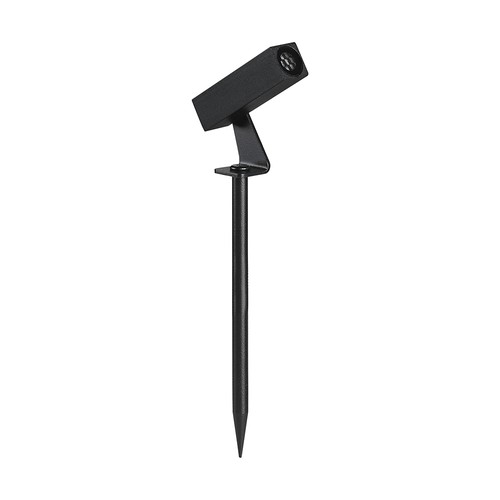 Spot de jardin LED 24V avec piquet - 2W, IP65, noir, carré, extérieur, aluminium