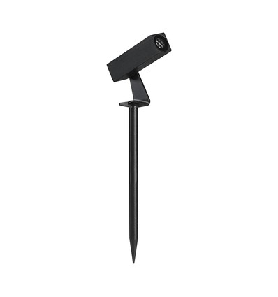 Spot de jardin LED 24V avec piquet - 2W, IP65, noir, carré, extérieur, aluminium