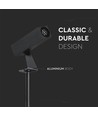 Spot de jardin LED 24V avec piquet - 2W, IP65, noir, carré, extérieur, aluminium