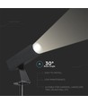 Spot de jardin LED 24V avec piquet - 2W, IP65, noir, carré, extérieur, aluminium
