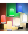 Lampe de table/de chevet LED RGB+CCT rechargeable - Blanc, tactile dimmable, IP20 intérieur