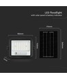 Projecteur LED Solaire 50W - 700lm, CCT 2000K-8000K, indicateur de batterie, noir, extérieur