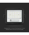 Projecteur LED Solaire 50W - 700lm, CCT 2000K-8000K, indicateur de batterie, noir, extérieur