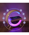 Lampe RGBIC en forme de G - Chargeur sans fil, 24x23cm, Blanc, Bluetooth, USB 5V