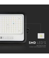 Projecteur LED Solaire 10W - 1700lm, IP65, avec panneau solaire et détecteur
