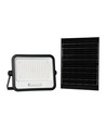 Projecteur LED Vt-304w 300W - avec panneau solaire, CCT : 7 en 1, boîtier noir, avec indicateur de batterie, IP65