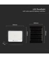 Projecteur LED Vt-304w 300W - avec panneau solaire, CCT : 7 en 1, boîtier noir, avec indicateur de batterie, IP65