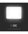 Projecteur LED Vt-304w 300W - avec panneau solaire, CCT : 7 en 1, boîtier noir, avec indicateur de batterie, IP65