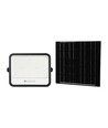 Projecteur LED Solaire 400W, 7-en-1 CCT - IP65, noir, batterie LiFePO4, avec panneau solaire et indicateur de batterie