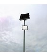 Projecteur LED Solaire 400W, 7-en-1 CCT - IP65, noir, batterie LiFePO4, avec panneau solaire et indicateur de batterie