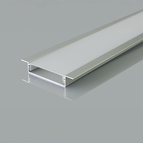 Kit de montage VT-71002 2000mm - avec diffuseur pour bande LED, encastré, 40x10mm, argent