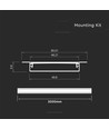 Profilé encastrable 2m pour rubans LED - Aluminium argent, avec diffuseur, pour rubans jusqu