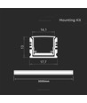 Profilé de sol 2m pour rubans LED - 17x14mm, avec diffuseur, montage en saillie