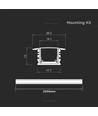 Profilé encastrable 2m, aluminium - Avec diffuseur, pour rubans LED jusqu'à 14,1mm, argent, IP20