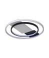 Plafonnier LED 50W, CCT 3-en-1 - Ø50,5cm, bord blanc/noir, télécommande incluse