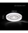 Plafonnier VT-7748 485x70mm 48W LED - décoratif, 3-en-1, blanc, avec télécommande IR