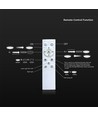 Plafonnier VT-7748 485x70mm 48W LED - décoratif, 3-en-1, blanc, avec télécommande IR
