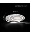 Plafonnier LED 60W, CCT - 50x42cm, blanc, télécommande incluse, dimmable, 4800lm