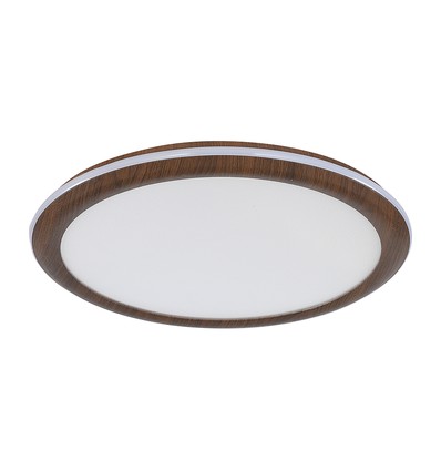 Plafonnier LED 36W design bois - Ø41cm, CCT, dimmable avec télécommande, IP20 intérieur