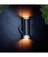 Applique murale double noire avec éclairage haut/bas - Extérieur