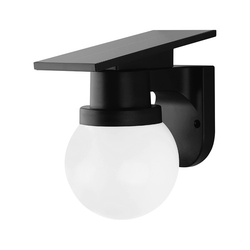 Applique murale solaire 0,9W Solara avec télécommande - CCT, IP54, noir, sphérique, extérieur