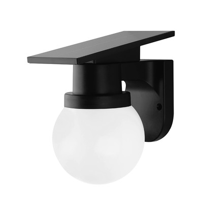 Applique murale solaire 0,9W Solara avec télécommande - CCT, IP54, noir, sphérique, extérieur