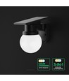Applique murale solaire 0,9W Solara avec télécommande - CCT, IP54, noir, sphérique, extérieur