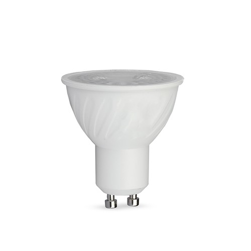 Ampoule LED GU10 6W - 38°, 445lm, remplace 60W, plastique blanc