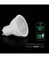Ampoule LED GU10 6W - 38°, 445lm, remplace 60W, plastique blanc