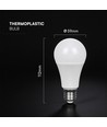 A60 VT-2112 LED 10,5W E27 - ampoule en plastique, puce Cree, 6500K, garantie 6 ans
